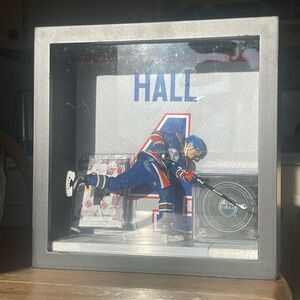 Reebok Hockey Display Case with Blue and Red Jersey